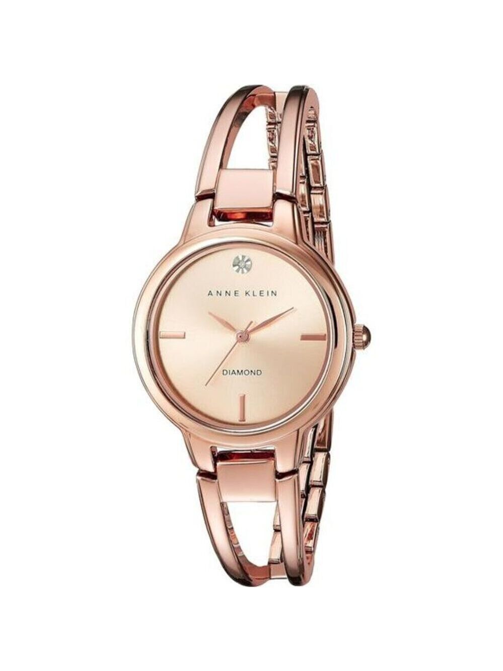 Rose Gold Bangle Watch for Women Diamond Dial Adjustable Bracelet Waterproof